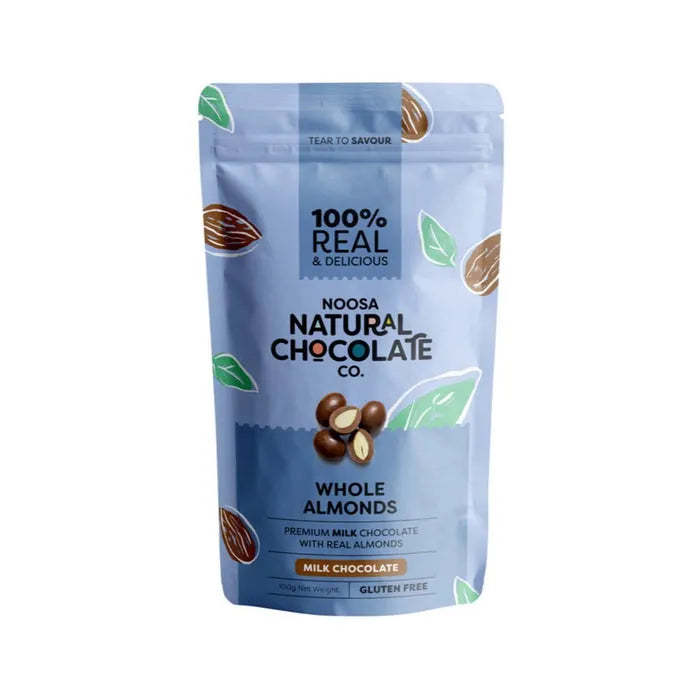 Noosa Dark Choc Whole Almonds 100g