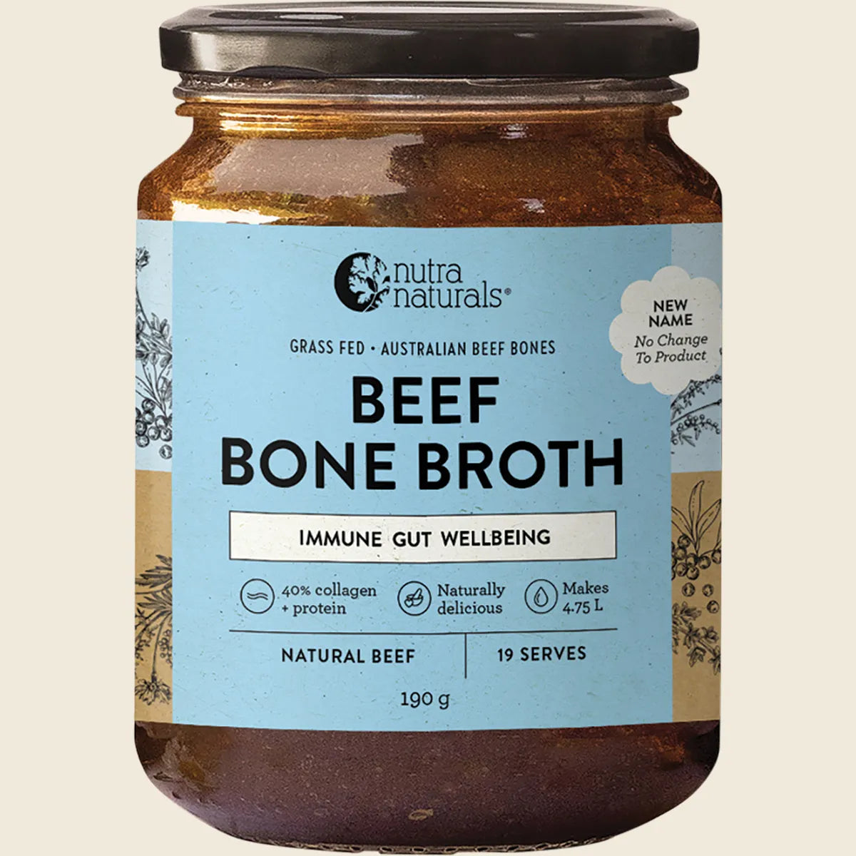Nutra Organics Beef Bone Broth Concentrate Natural Beef 190g