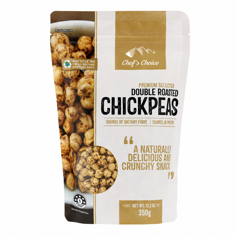 Chef's Choice Premium Selected Double Roasted Unsalted Chickpeas 350g