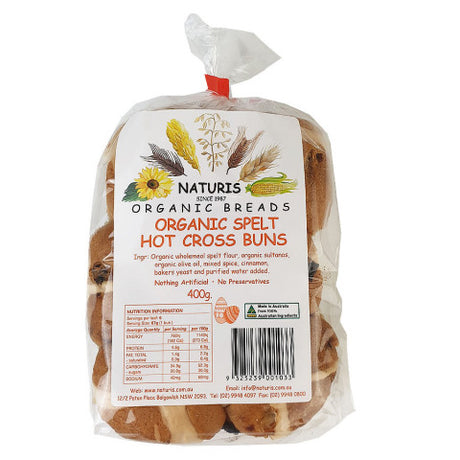 Naturis Spelt Fruit Bun 400g