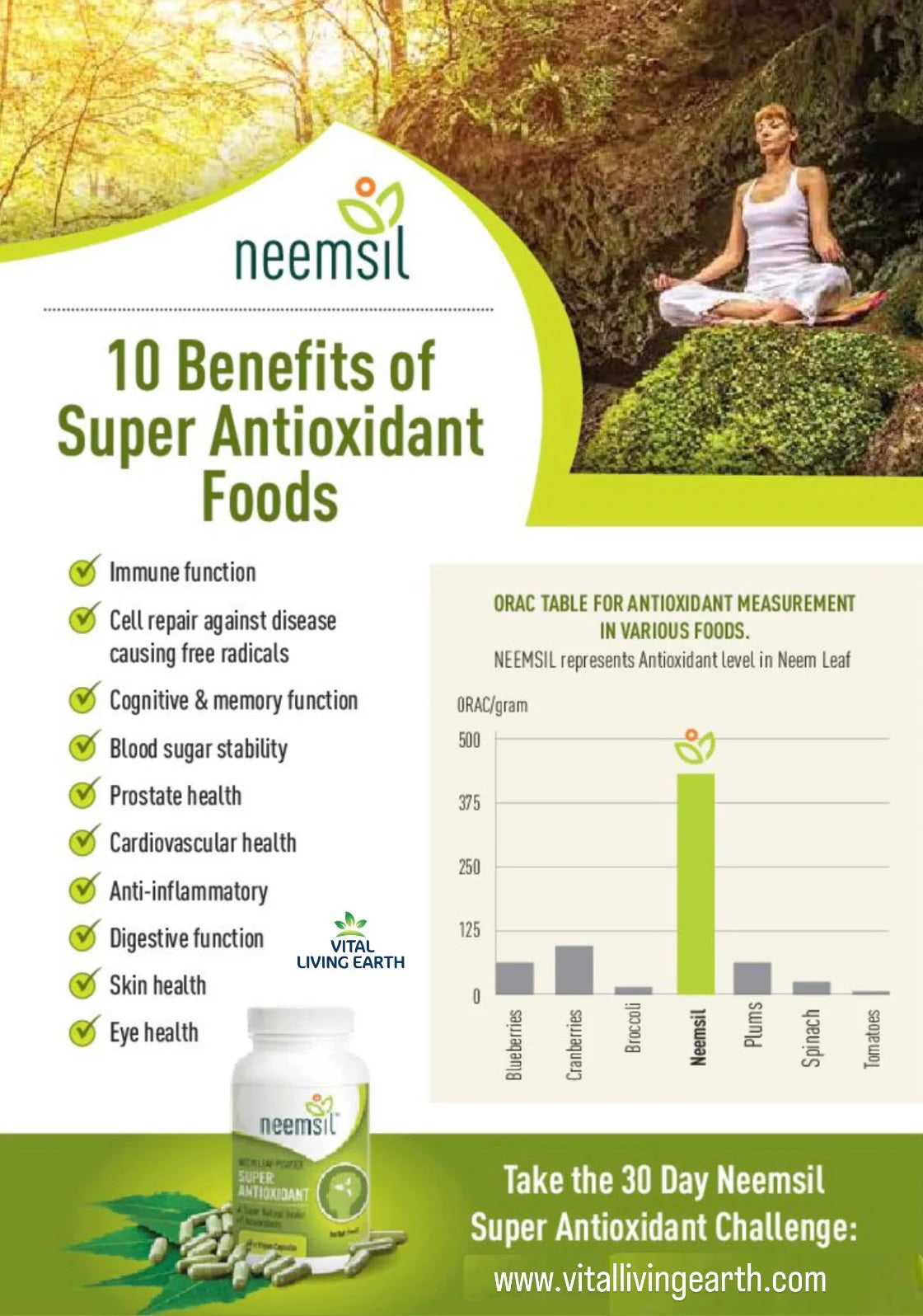 Neemsil Super Antioxidant Neem Leaf 60 Vegan Capsules