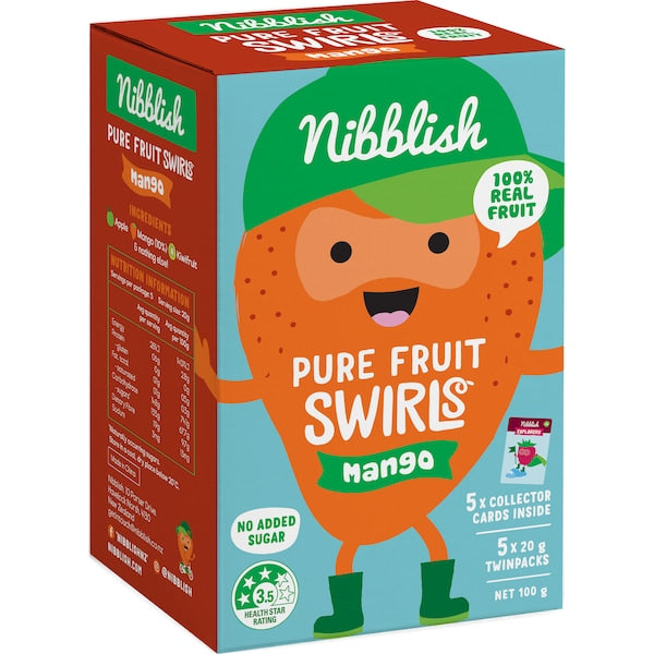 Nibblish Pure Fruit Swirls Mango 100g