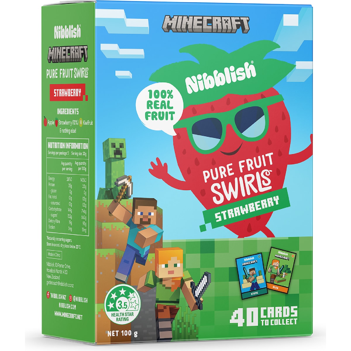 Nibblish Pure Fruit Swirls Strawberry 100g