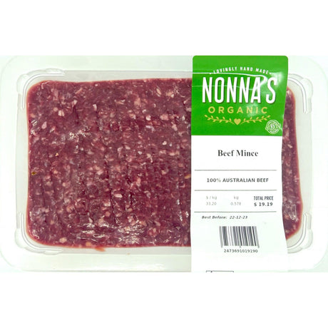 Nonna's Organic Meat Grass Fed Extra Lean Beef Mince Per Kg