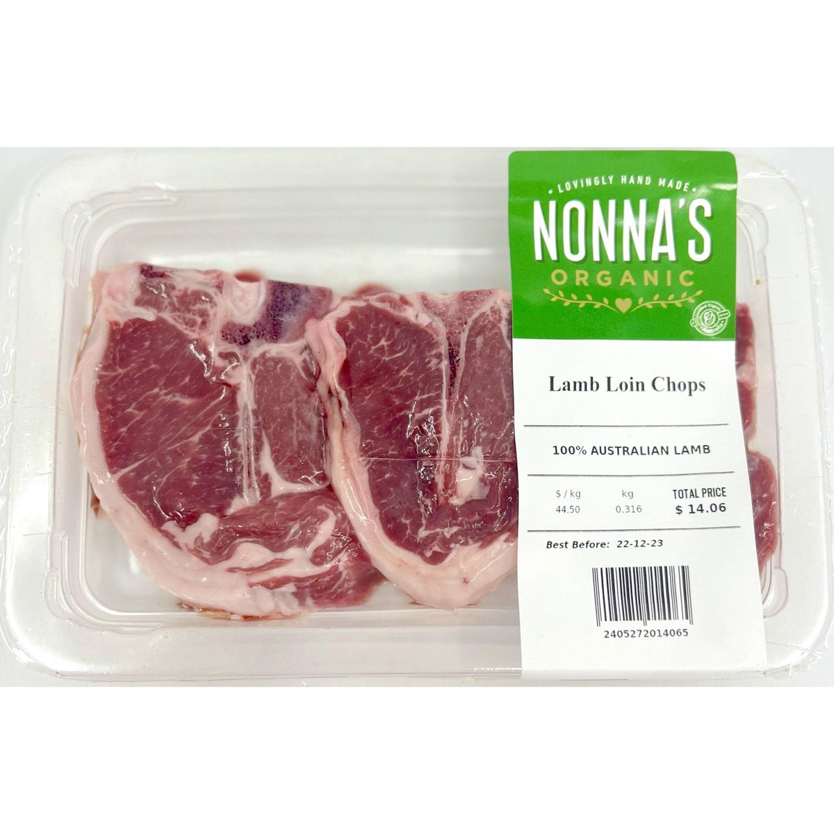 Fresh grass fed lamb midloin chops
