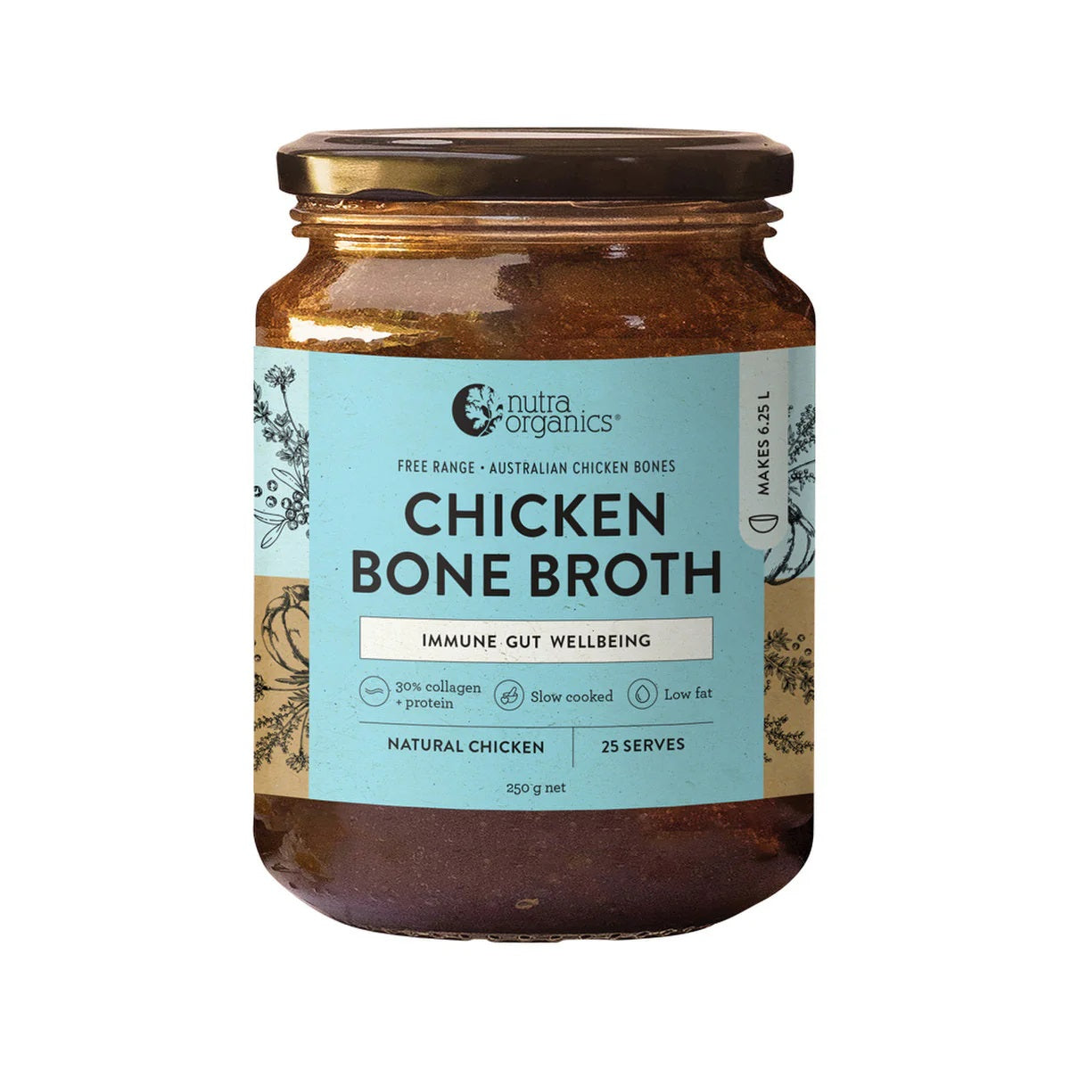 Nutra Organics Chicken Bone Broth Concentrate Natural 250g