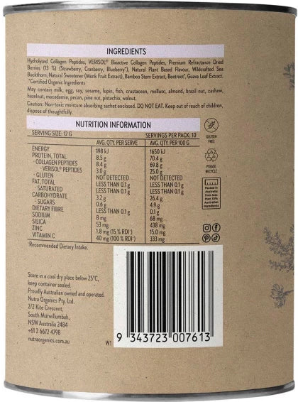 Nutra Organics Collagen Beauty Mixed Berry 120g