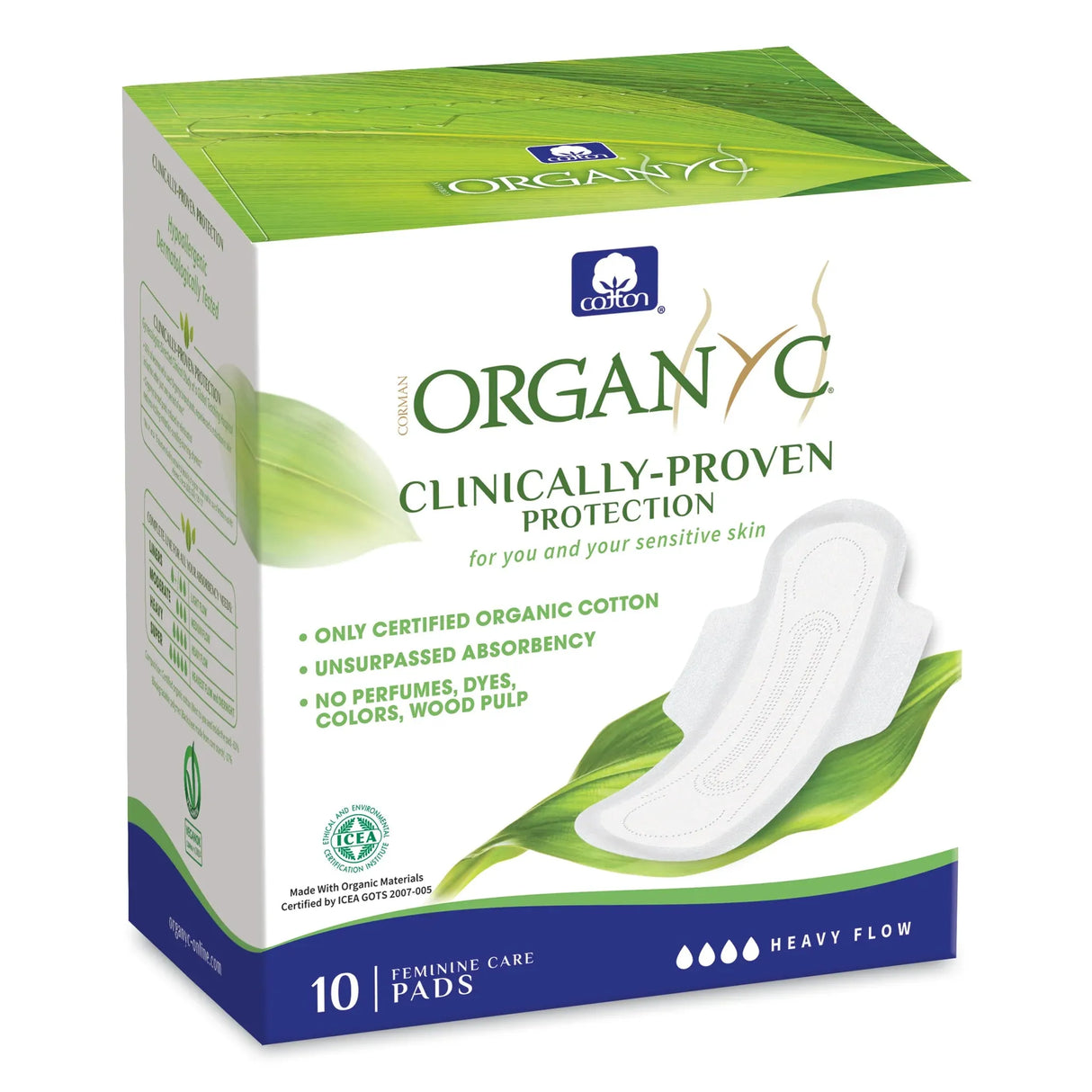 Organyc Organic Ultra Thin Pads - Heavy Wings 10pk
