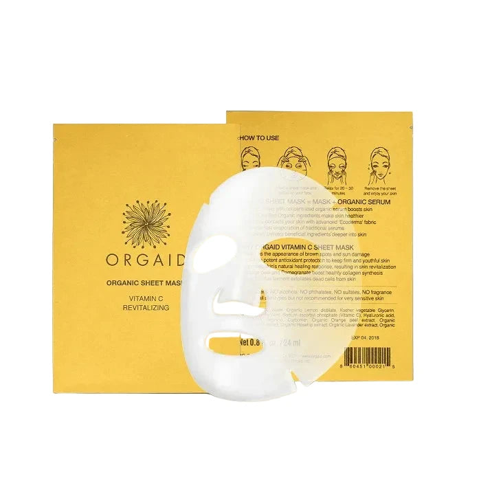 Orgaid Organic Vitamin C & Revitalising Sheet Mask 24ml