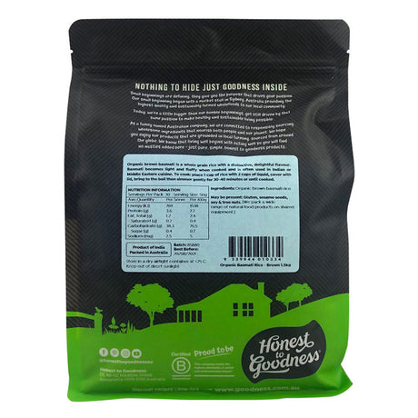 Honest to Goodness Brown Basmati Rice 1.5kg