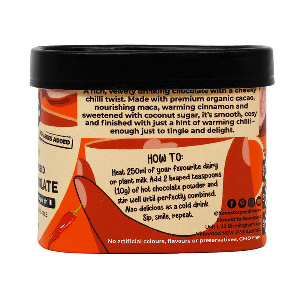 Honest to Goodness Organic Hot Chocolate - Chilli Infused 200g