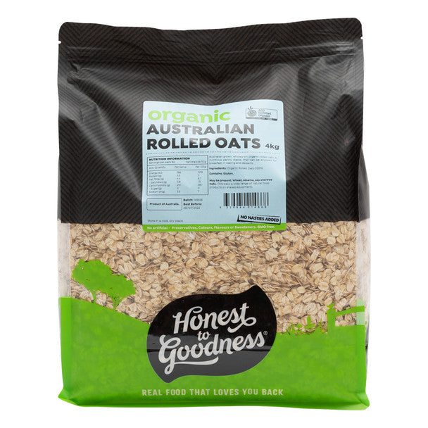 Honest to Goodness Organic Australian Rolled Oats 4KG