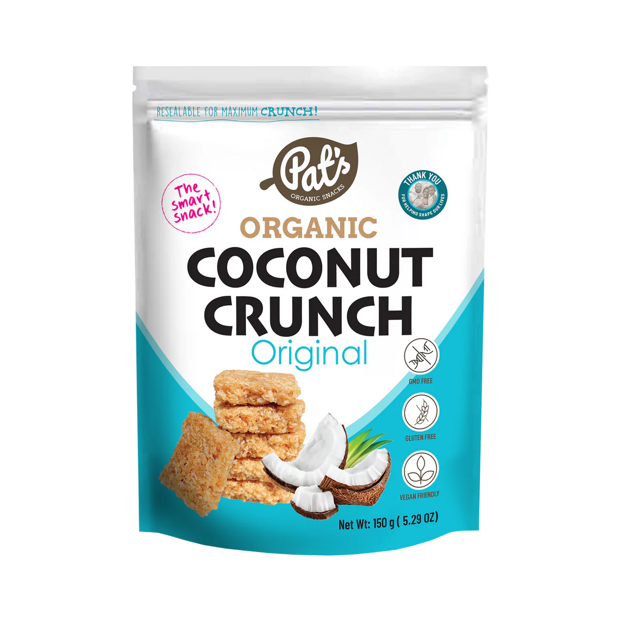 Pat's Organic Original Coconut Crunch 150g