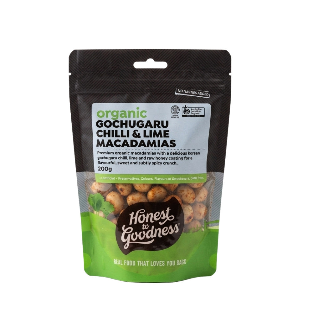 Honest to Goodness Organic Gochugaru Chilli & Lime Macadamias 200g