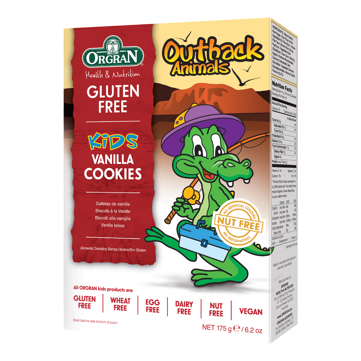 Orgran Cookies Outback Animal Vanilla 175g
