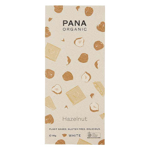 Pana Organic White Chocolate Hazelnut 80g