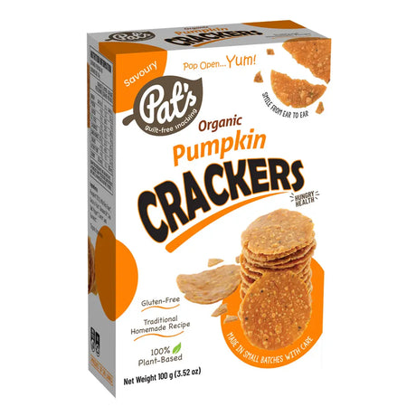 Pat's Organic Pumpkin Crackers 100g