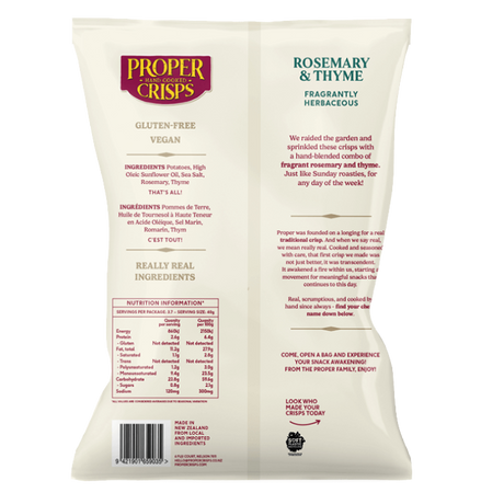 Proper Crisps Chips Rosemary & Thyme 150g