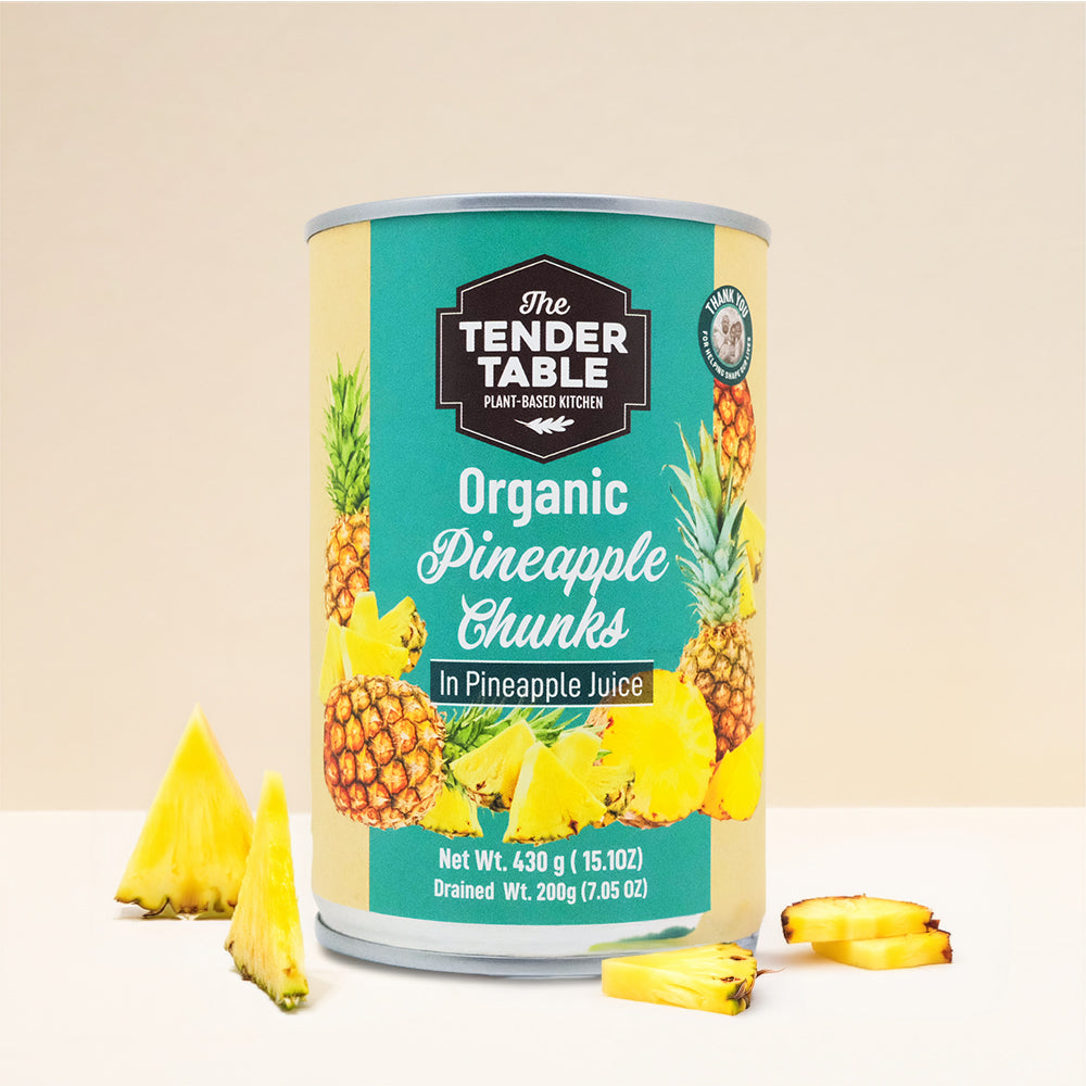 The Tender Table Organic Pineapple Chunks in Pineapple Juice 430g can