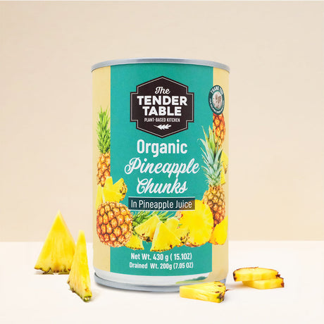 The Tender Table Organic Pineapple Chunks in Pineapple Juice 430g can