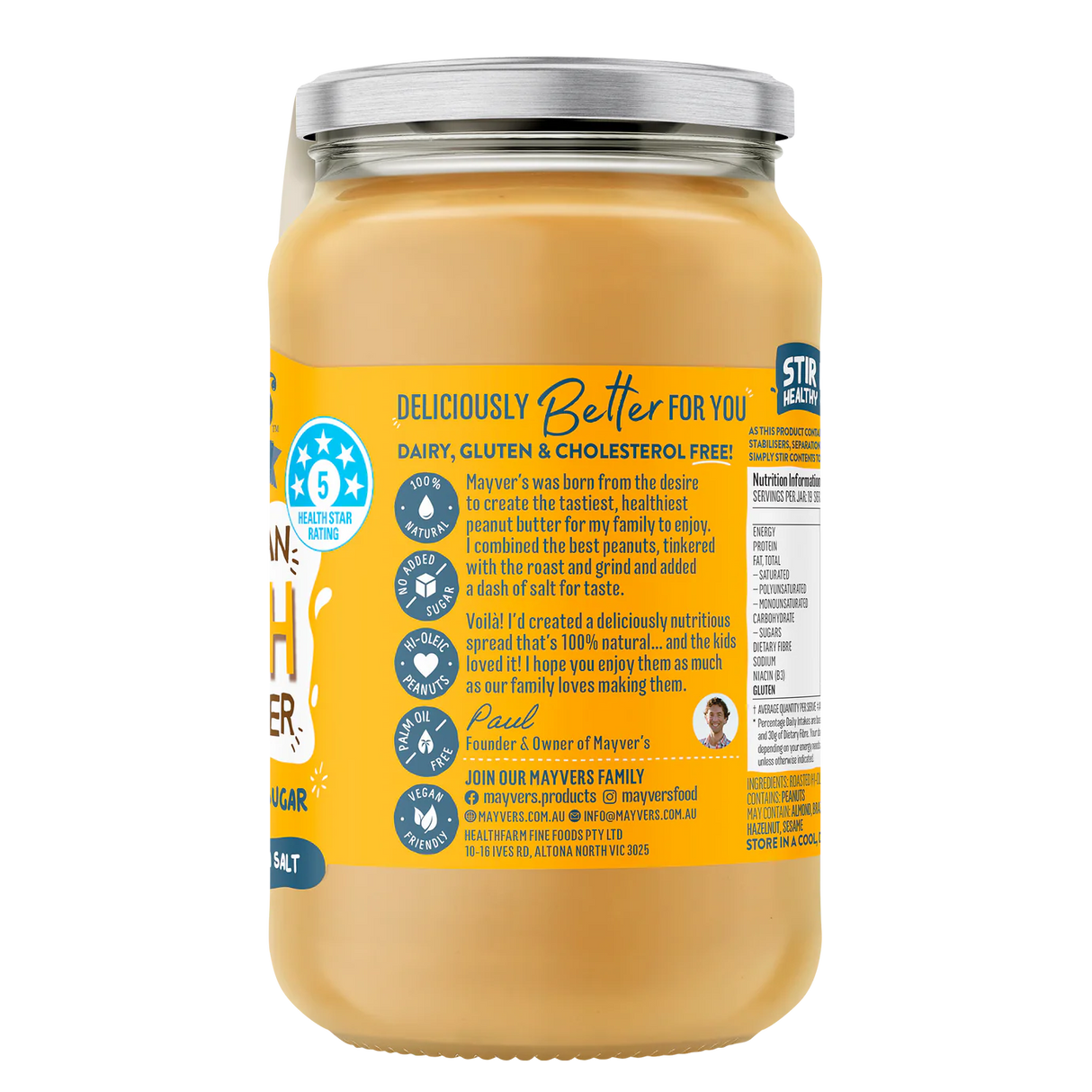 Mayver's Peanut Butter Smooth 375g