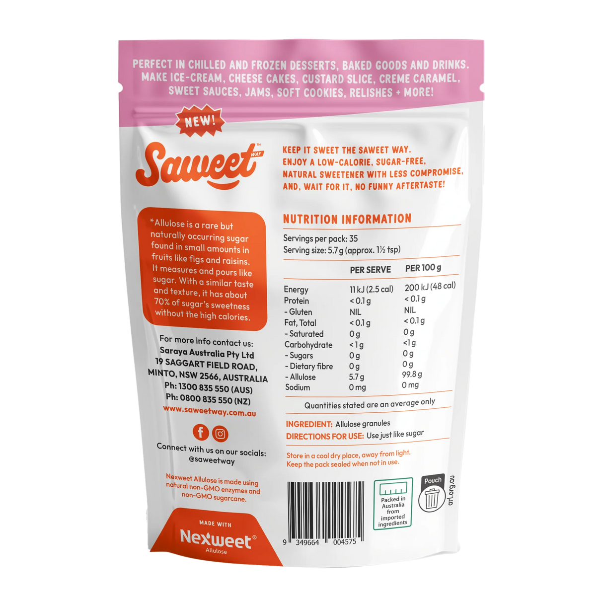 SaweetWay Allulose Sweetener 200g
