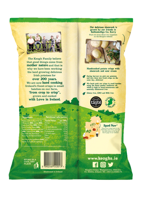 Keogh's Shamrock and Sour Cream Crisps 125g
