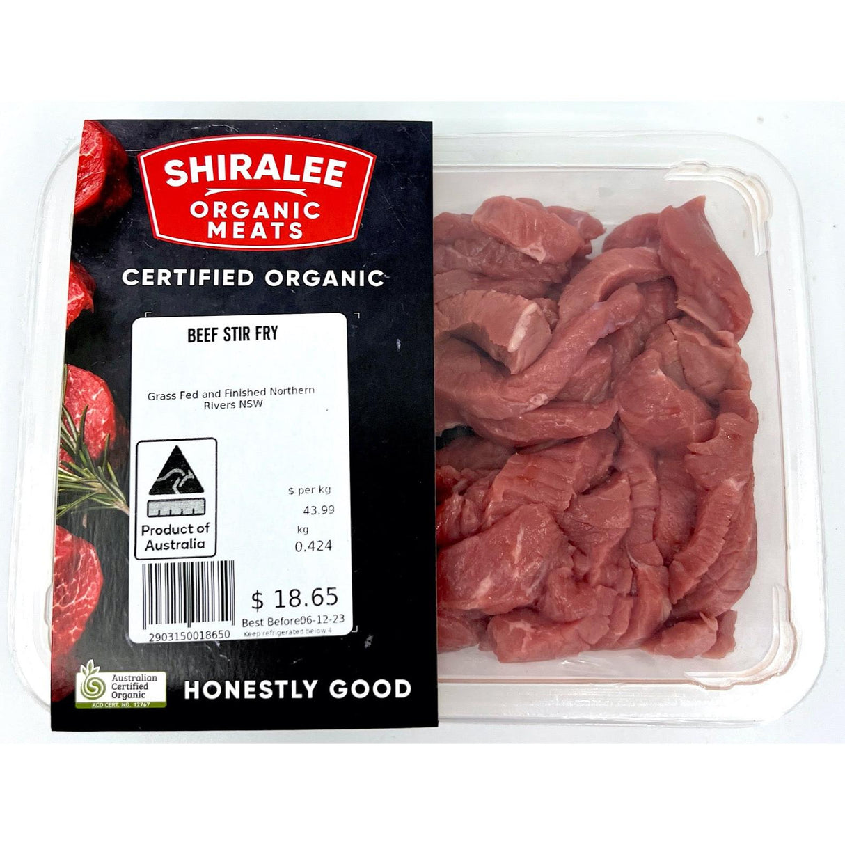 Shiralee Organic Meat Beef Stir Fry Per Kg