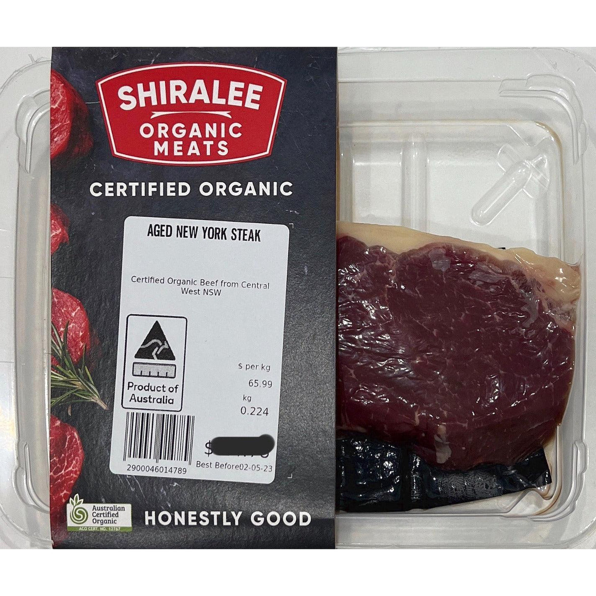 Shiralee Organic Meat New York Steak Per Kg
