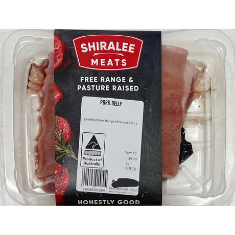 Shiralee Organic Meat Pork Belly Per Kg