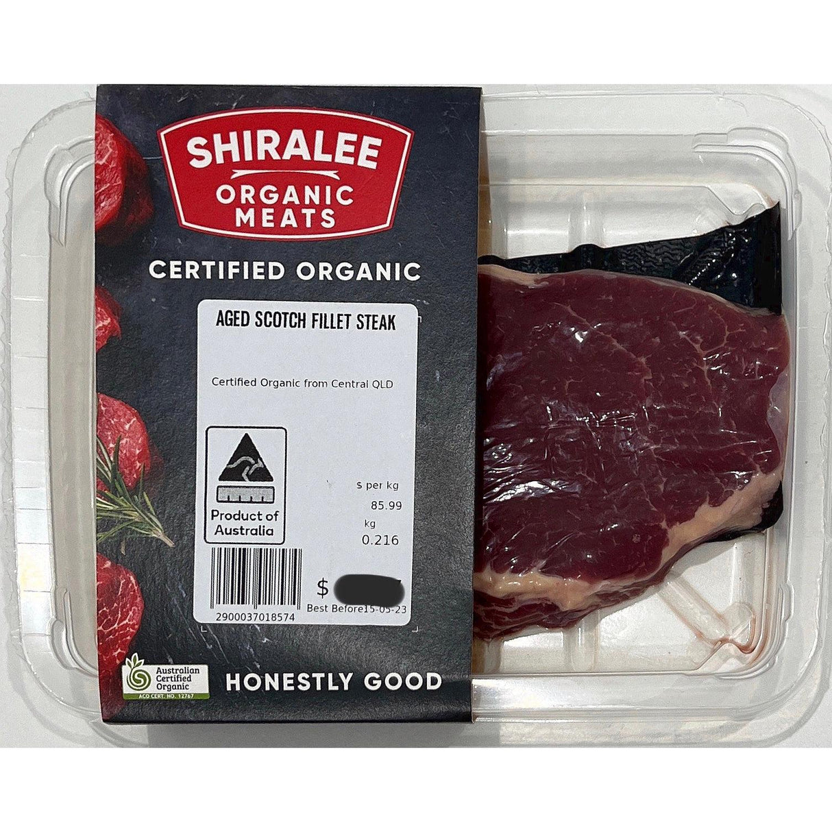Shiralee Organic Meat Scotch Fillet Per Kg