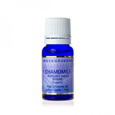 Bottle of Springfields Chamomile Roman 2.5% in jojoba oil, 11ml