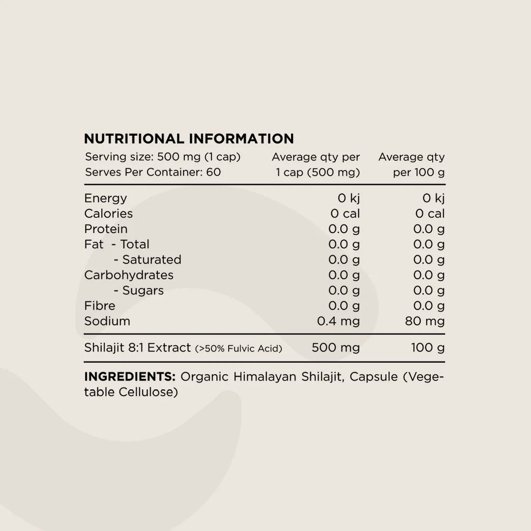 Switch Nutrition Organic Himalayan Shilajit 60C