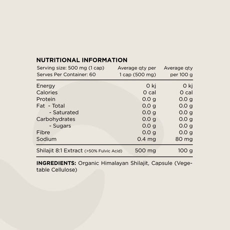 Switch Nutrition Organic Himalayan Shilajit 60C