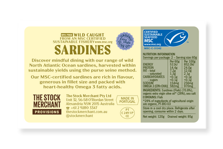 The Stock Merchant Sardines in Extra Virgin Olive Oil 120g