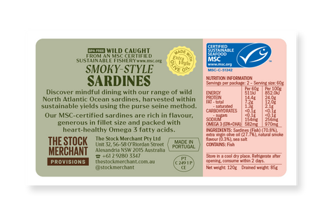 The Stock Merchant’s Organic Smoky-Style Sardines 120g