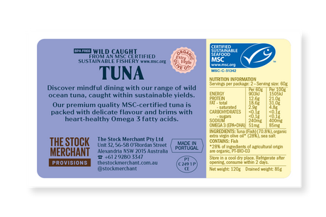 The Stock Merchant Tuna Organic Extra Virgin Olive Oil 120g