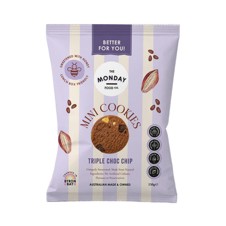 The Monday Food Co Triple Choc Chip Mini Cookies 150g