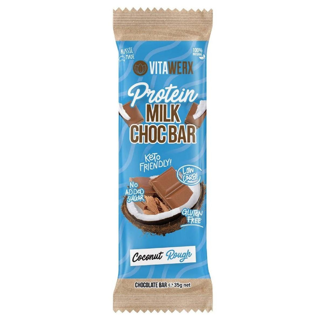 Vitawerx Milk Chocolate Coco Rough Bar 35g – Unique Wholefood