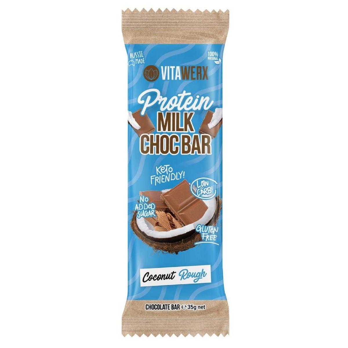 Vitawerx Milk Chocolate Coco Rough Bar 35g
