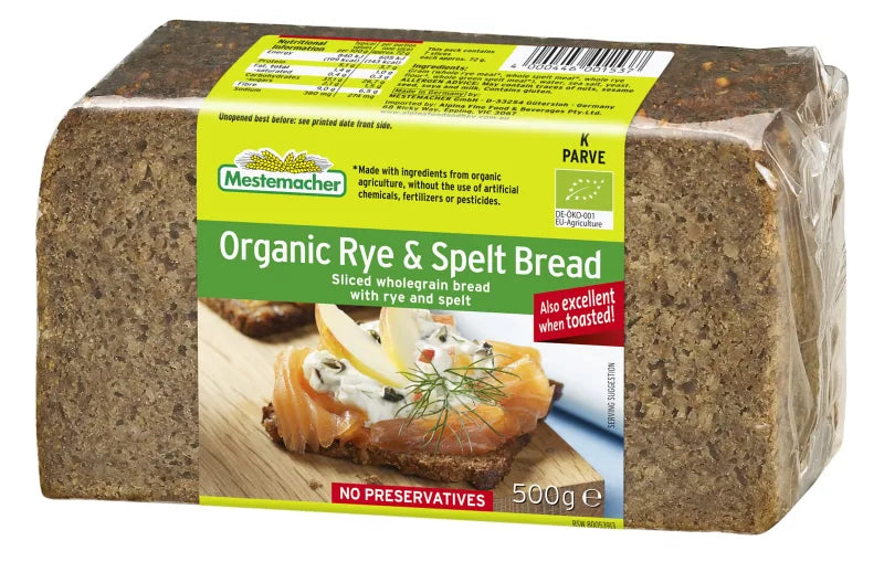 Mestemacher Organic Rye & Spelt Bread 500g