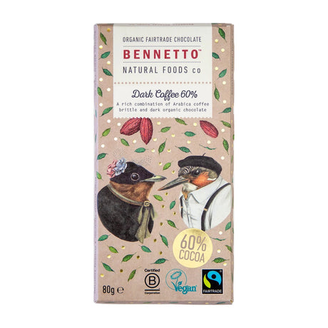 Bennetto Organic Dark Chocolate Dark Coffee 60% 80g