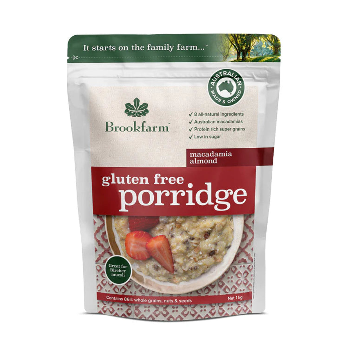 Brookfarm Gluten Free Porridge Macadamia & Almond 1kg