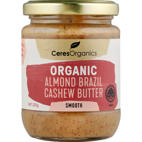 Ceres Organics Organic Almond Brazil Cashew Butter Smooth 220g