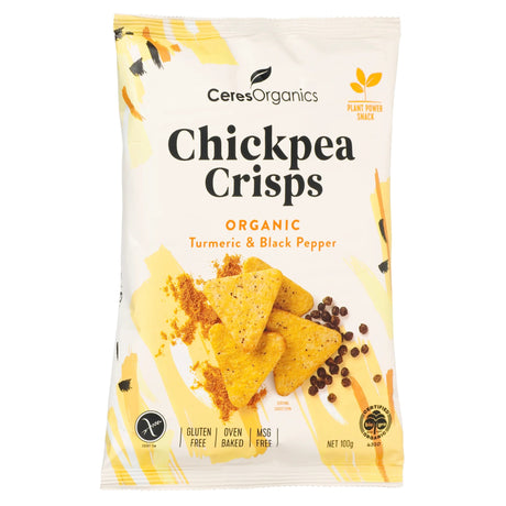 Ceres Organics Chickpea Crisps Turmeric & Black Pepper 100g