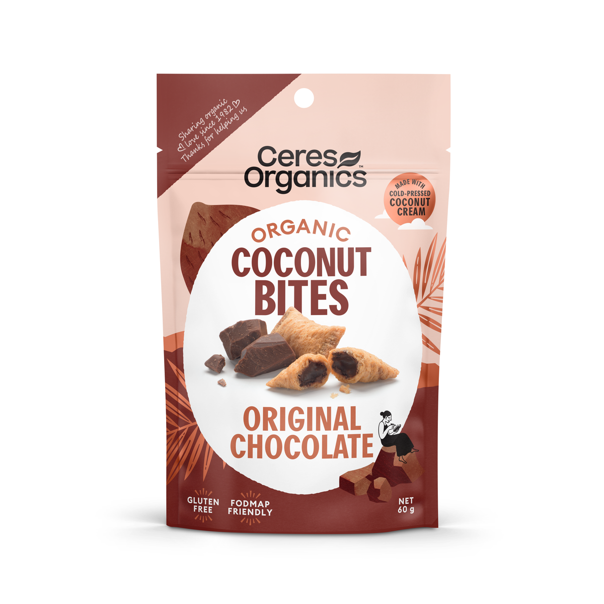 Ceres Organics Coconut Bites, Original Chocolate - 60g
