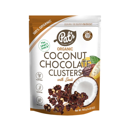 Pat's Organic Coconut Chocolate Clusters with Seeds 140g