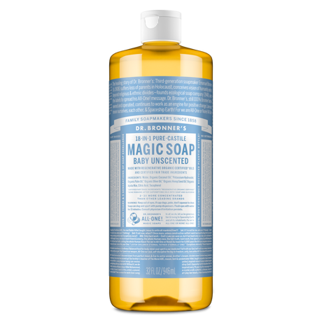 Dr Bronner's Baby Unscented Pure-Castile Liquid Soap 946ml