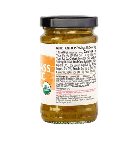 Mekhala Organic Lemongrass Turmeric Paste Vietnamese-Inspired With a Hint of Citrus  100g