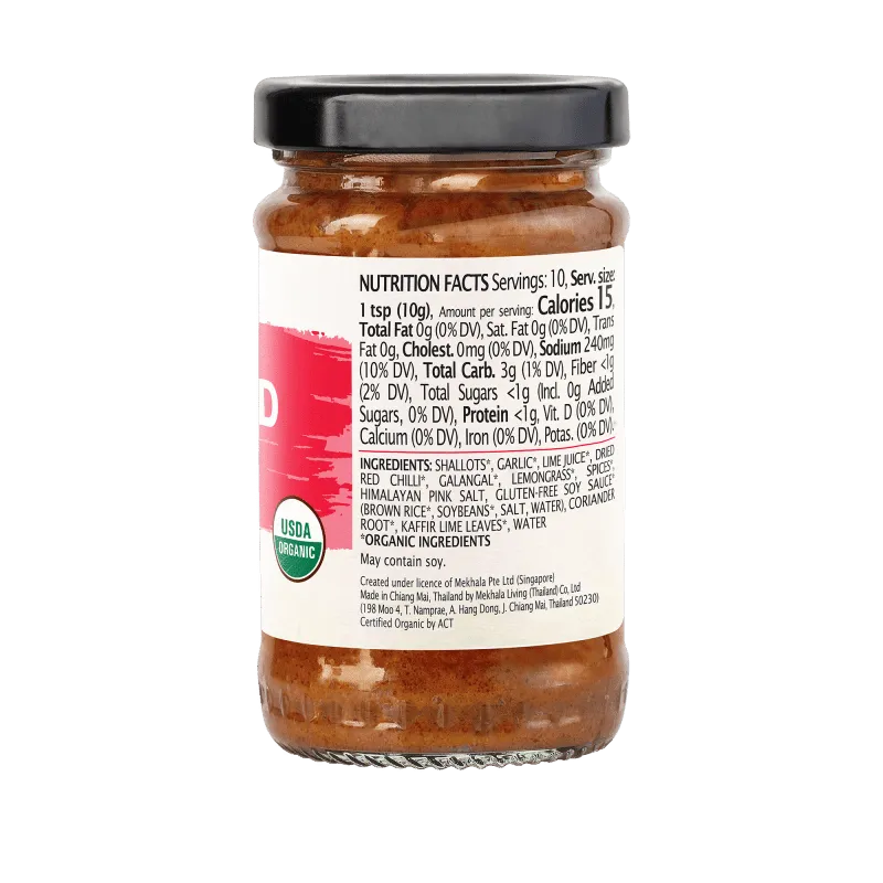 Mekhala Organic Thai Red Curry Paste with Dried Red Chillies 100g